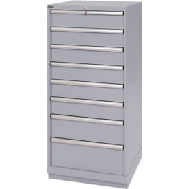 Lista® 8 Drawer Standard Width Cabinet - Light Gray, Individual Lock
