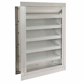 Drainable Blade Fixed Louver with Flange 18"W x 30"H - 18x30
