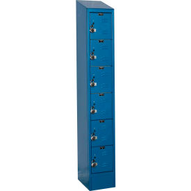 6-Tier 6 Door Locker, 12"W x 15"D x 84"H, Blue, Assembled