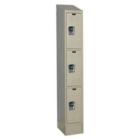 Ready-Built II 3-Tier 3 Door Locker, 12"W x 18"D x 84"H, Tan, Assembled