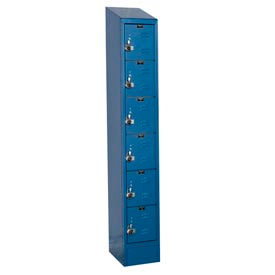 6-Tier 6 Door Locker, 12"W x 18"D x 84"H, Blue, Assembled