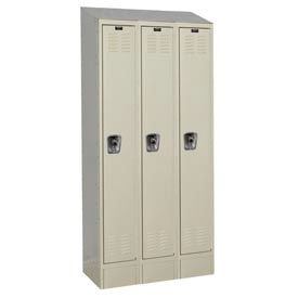 Ready-Built II 1-Tier 3 Door Locker, 36"W x 12"D x 84"H, Tan, Assembled