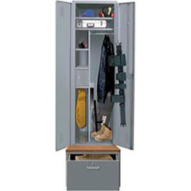Emergency Response All-Welded Equipment Locker, 24"W x 36"D x 90"H, Gray, Assembled
