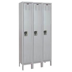 MedSafe 1-Tier 3 Door Antimicrobial Locker, 45"W x 18"D x 78"H, Gray, Unassembled