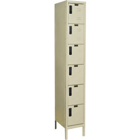 6-Tier 6 Door Electronic Access Locker, 12"W x 12"D x 78"H, Tan, Assembled