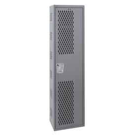 1-Tier 1 Door Single-Point Ventilated Locker, 18"Wx18"Dx72"H, Dark Gray, All-Welded