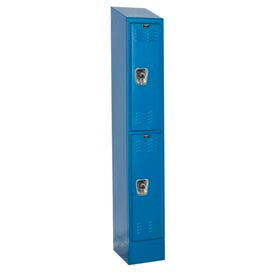 2-Tier 2 Door Locker, 12"W x 18"D x 84"H, Blue, Assembled