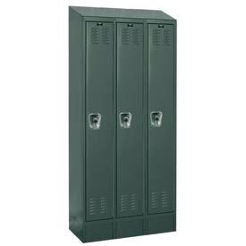 Ready-Built II 1-Tier 3 Door Locker, 36"W x 18"D x 84"H, Dark Gray, Assembled