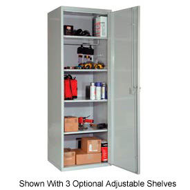 SecurityMax Welded Solid Locker, 18"W x 22"D x 72"H, Light Gray, Assembled