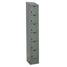 Ready-Built II 6-Tier 6 Door Locker, 12"W x 12"D x 84"H, Dark Gray, Assembled