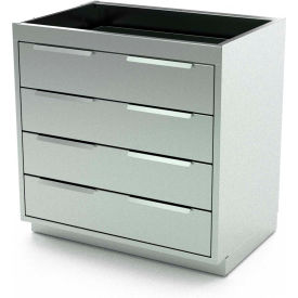 Stainless Steel Base Cabinet, 4 Drawers, 36"W x 21"D x 36"H