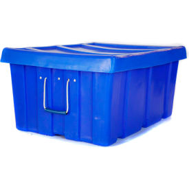 Bulk Shipping Container with Lid, 31"L x 22"W x 15"H, 250 lb. Capacity, Gray, Polyethylene