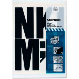 Vinyl Capital Letters, 6"H, 38 Letters, Black
