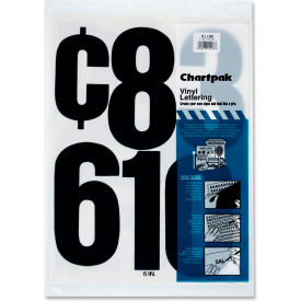 Vinyl Numbers, Adhesive, 21 Numbers, 6", Black