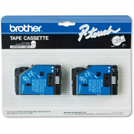 P-Touch TC Tape Cartridges, 1/2"W, Black on Clear, 2/Pack