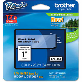 1"W Black on Clear Labeling Tape