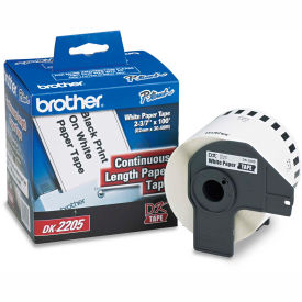 Continuous Paper Label Tape, 2.4" x 100ft Roll, White