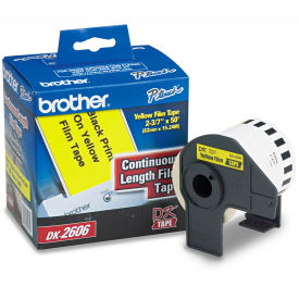 Continuous Film Label Tape, 2-3/7" x 50ft Roll, Yellow