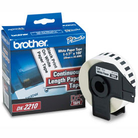 Continuous Paper Label Tape, 1.1" x 100ft Roll, White
