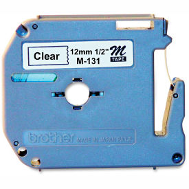 P-Touch M Series Tape Cartridge, 1/2"W, Black on Clear