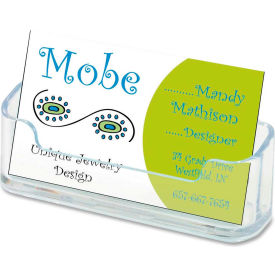 Desktop Business Card Holder, Plastic, 1/Pk