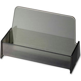 Broad Base Business Card Holder, Plastic, Smoke
