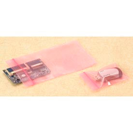 Resealable Anti Static Bags, 6"W x 8"L, 4 Mil, Pink, 1000/Pack