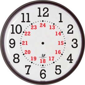 Wall Clock, Slimline 12/24-Hour Quartz