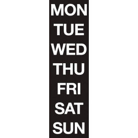 Magnetic Headings Days Of The Week, White on Black