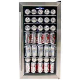 Whynter Beverage Refrigerator, Stainless Steel, Internal Fan, 120 Cans Capacity, 33" Height