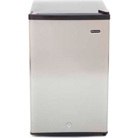 Compact Upright Freezer With Lock, Solid Door, 2.1 Cu. Ft., Stainless Steel/Black