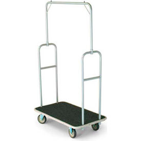 Forbes Standard Bellman Cart 2431-GY-GY Silver Powder Epoxy, Gray Bumper, 8" Rubber