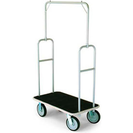 Forbes Standard Bellman Cart Silver Powder Epoxy, Black Carpet, Gray Bumper, 8" Rubber