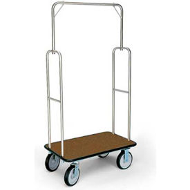 Bellman Cart 2496 Stainless, Brown Carpet, Brown Bumper, 8" Rubber