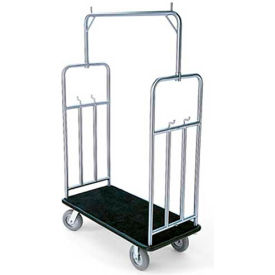 Forbes Standard Bellman Cart Stainless, Black Carpet, Black Bumper