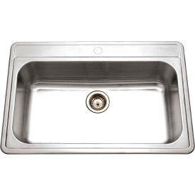 Drop In Stainless Steel 1-Hole Large Single Bowl Sink