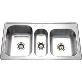 PGT-4322-1 Drop In Stainless Steel 4-Hole Triple Bowl Kitchen Sink