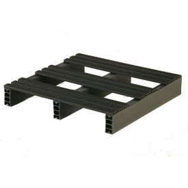 Rackable & Stackable Open Deck Pallet, Plastic, 24"x24", 1500 Lb Static Cap, Black