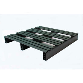 Rackable & Stackable Extruded Open Deck Pallet, Plastic, 2-Way,30"x30",1500 Lb Stat Cap,Black