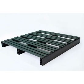 Rackable & Stackable Extruded Open Deck Pallet, Plastic, 2-Way, 36"x36", 1500 Lb Stat Cap, Black