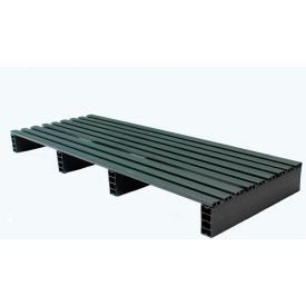 Rackable & Stackable Extruded Open Deck Pallet, Plastic, 2-Way, 48"x18", 1500 Lb Static Capacity, Black