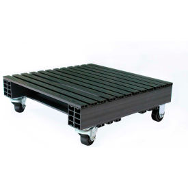 Rackable & Stackable Open Deck Pallet, Plastic 2-Way, 24"x24", 1500 Lb Stat Cap, Black