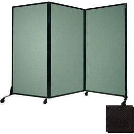 Portable Acoustical Partition Panel, 70"x8'4" Fabric, With Casters, Black