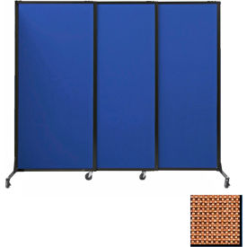 Portable Acoustical Partition Panels, Sliding Panels, 88"x7' Fabric, With Casters, Latte
