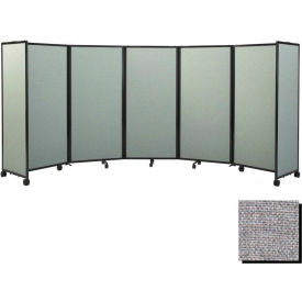 Portable Mobile Room Divider, 6'x14' Fabric, Cloud Gray