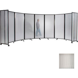 Portable Mobile Room Divider, 6'x25' Polycarbonate, Clear