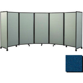 Portable Mobile Room Divider, 6'10"x25' Fabric, Navy Blue