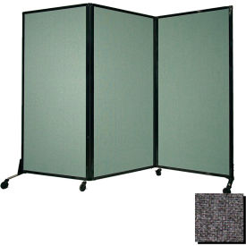 Portable Acoustical Partition Panel, 80"x8'4" Fabric, With Casters, Charcoal Gray