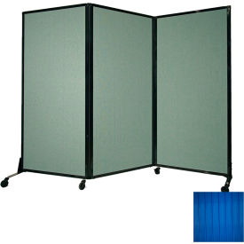 Portable Acoustical Partition Panel 70"x8'4" With Casters, Blue