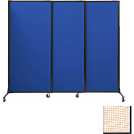 Portable Acoustical Partition Panels, Sliding Panels, 80"x7' Fabric, With Casters, Sand